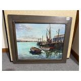 G. CAMPBELL PAINTED ON BOARD WOOD FRAME 21' H X