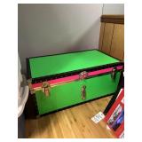 NEON COLORED STORAGE CHEST, WATER MARK IN BOTTOM,