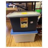 2 STORAGE BINS, ONE WITH PACKING MATERIAL