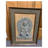 CHINESE COMPOSITION BUDDHA MOUNTED ON BOARD
