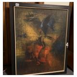 SIGNED ABSTRACT SEE LOWER LEFT WOODARD - PRINT