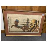 EGYPTIAN SIGNED RAMSSIS II CUSTOM FRAMED UNDER