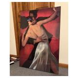 BALLROOM DANCER BLACK LACQUER FRAME 27 W X39