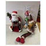 GLASS TUBE WITH CHRISTMAS ORNAMENTS, SANTA TREE