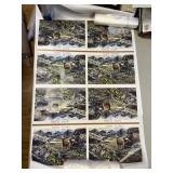 UNCUT SHEET OF US POSTAL STAMPS THAT INCLUDES 8