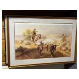 WESTERN PRINT BY JOE BEELER  GOLD BORDER AROUND
