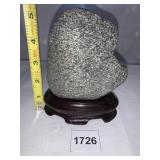 NATURAL STONE ON WOOD FOOTED BASE