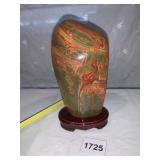 RED CREEK JASPER 6 1/2 INCHES HIGH ON WOOD BASE