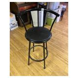 BAR HEIGHT BLACK METAL STOOL, SEAT REPAIR