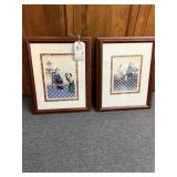 CHINESE SILK PAINTING DOUBLE MATTE INTERIOR FRAME