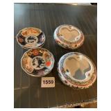 CHINESE FAMILLE ROSE PORCELAIN ASHTRAY AND TWO