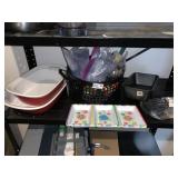 TWO NEW CASSEROLE DISHES, TWO PLASTIC DIVIDED