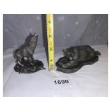 FRANKLIN MINT THE TIMBER WOLF FINE PEWTER FIGURES