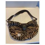 CARLA MANCINI LEATHER STRAP HANDBAG WITH ANIMAL