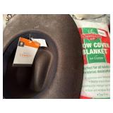 COWBOY HAT AND SNOW COVER BLANKET