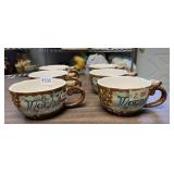 6 MATCHING PIER 2 MOCHA COFFEE MUGS