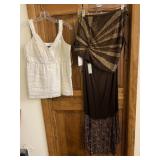 CACHE JOVANI FASHIONS BRONZE BEADED EVENING DRESS