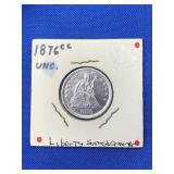 UNC 1876 - CC LIBERTY SEATED QUARTER