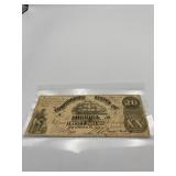 1861 CONFEDERATE $20 NOTE