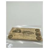 1861 CONFEDERATE $10 NOTE