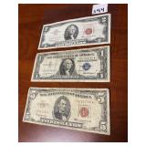 1957 SILVER CERTIFICATE, 1963 RED SEAL $2.00 +