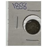 1858 LIBERTY SEATED HALF DIME
