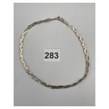 STERLING SILVER WOVEN NECKLACE 0.395 OZT 16