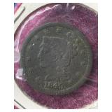 1845 LARGE CENT MATURE HEAD