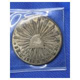 1834 MEXICO SILVER REALE 1ST REPUBLIC