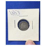 1853 SEATED HALF DIME W/ ARROWS