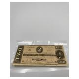 1864 $2 CONFEDERATE NOTE