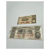 NORTH CAROLINA 50 CENT AND $10 NOTES 1862 1864
