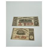 NORTH CAROLINA 50 CENT AND $10 NOTES 1862 1865