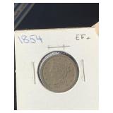 1854 HALF CENT