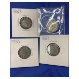 4 - 1883 V NICKELS