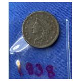 1838 LARGE CENT