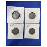 4 - 1883 V NICKELS