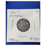 1886 P SEATED DIME 1889 P SEATED DIME
