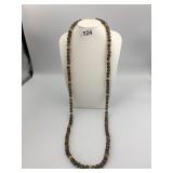 BROWN GLASS BEAD NECKLACE 42' LONG
