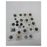 1 CENT INDIAN HEAD DATE WORN AND 24 MIXED FOREIGN