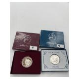 1982 UNC, +PROOF WASHINGTON SILVER COMMEMORATIVE