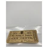1862 AUGUSTA STAUNTON VA 10 CENT NOTE