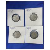 4 - 1883 V NICKELS