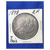1878-P -7 TAIL FEATHERS MORGAN DOLLAR