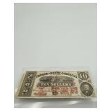 NORTH CAROLINA 50 CENT AND $10 NOTES 1862 1867