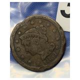 1851 LARGE CENT RIM DAMAGE