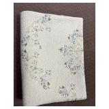 EMBROIDERED QUILT - CREAM, SCROLLING FLORAL