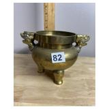 CHINESE-STYLE BRASS CENSER - TRIPOD FOOTED,