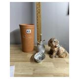 DECORATIVE LOT - TERRACOTTA WINE COOLER, FLORAL