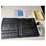 BLACK LEATHER PORTFOLIO CASE - WITH ELASTIC
